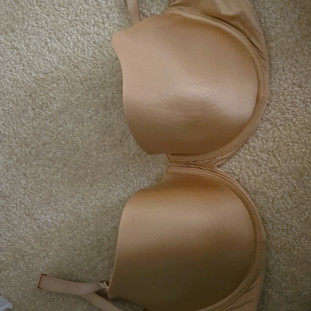 Beige satin bra